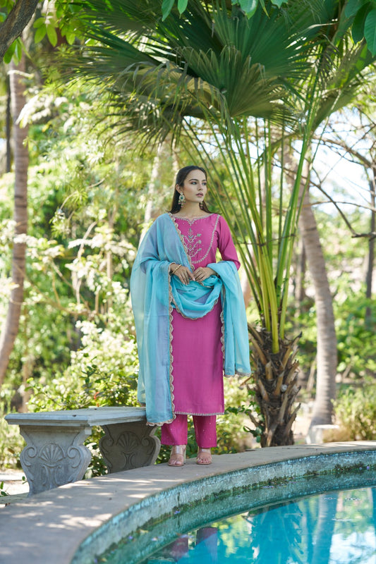 Owais Suit Pink